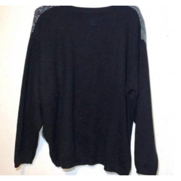 Chrysantheme Black and Gray Long Sleeve Block Print Knit Sweater Size 14/16 - Picture 11 of 11